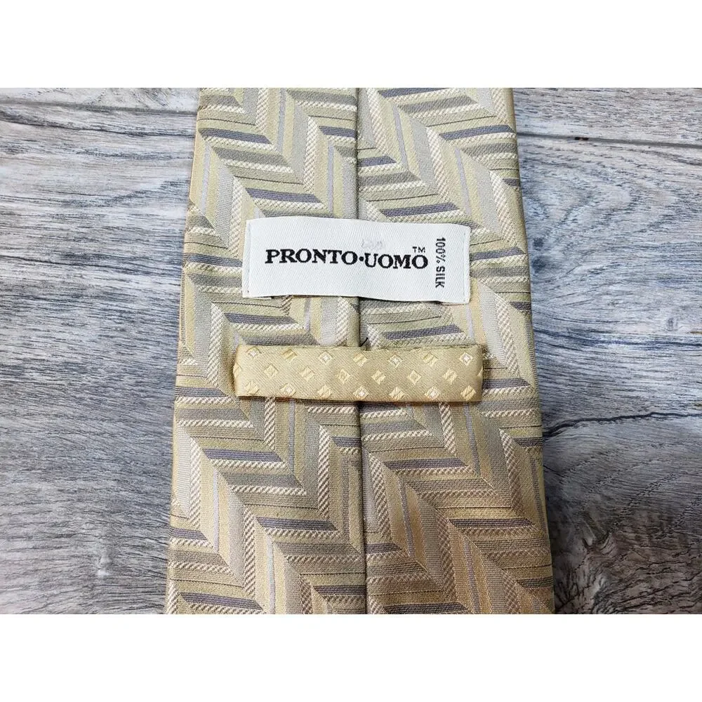 Pronto Uomo Men's Silk Geometric Neck Tie